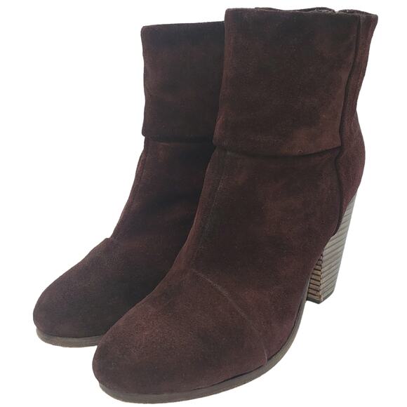 Rag & Bone Classic Newbury chocolate brown Suede Ankle Boots SZ 7 - Picture 2 of 11